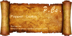 Popper Csaba névjegykártya